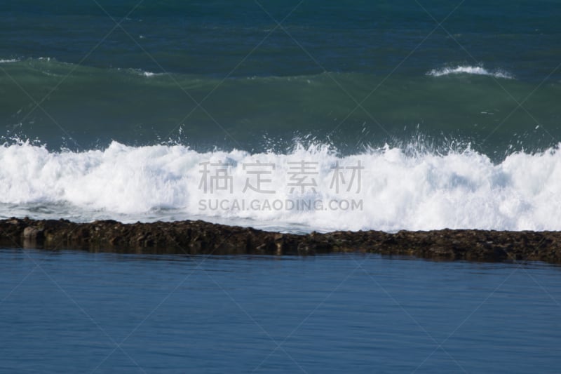 特写,潮水坑,海洋,波浪,围墙,背景,抽象,创造力,水,天空