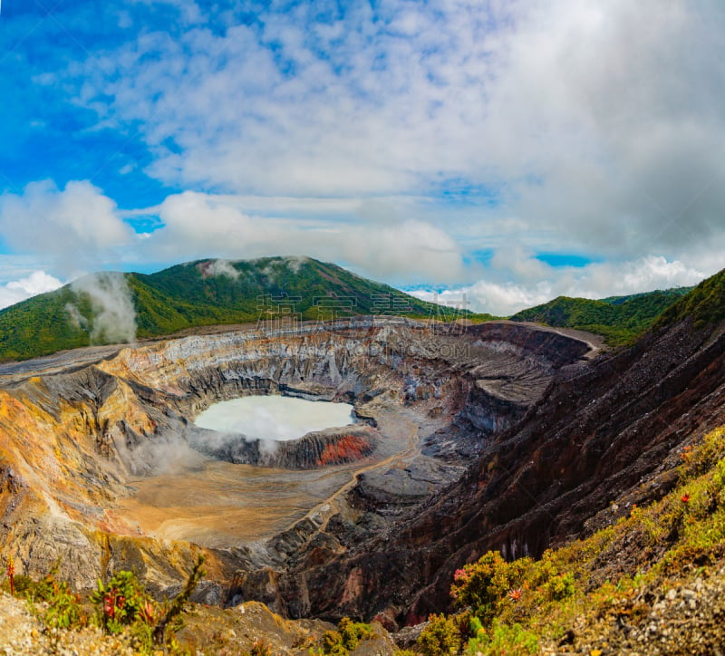 哥斯达黎加,火山,波阿斯火山,环太平洋火山带,阿拉胡埃拉省,熔岩,全球变暖,纪念碑,水,褐色