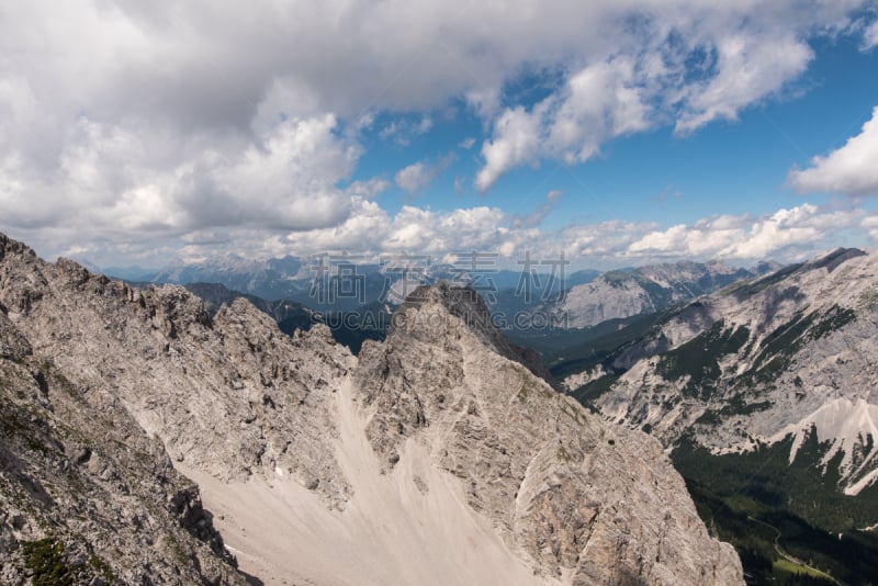 徒步旅行,诺得克依特山,天空,水平画幅,高视角,无人,因斯布鲁克,户外,卡尔文德尔山脉,云景