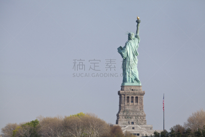 自由女神像,自由州立公园,埃利斯岛,自由岛,底座,新泽西,纪念碑,天空,留白,半身像