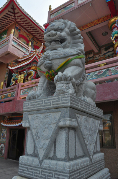 神殿,泰国,雕像,狮子,建筑,无人,建筑外部,户外,石材,垂直画幅