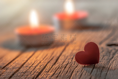贺卡,情人节卡,木制,情人节,蜡烛,红色,心型,旅游目的地,幸福,圣马洛