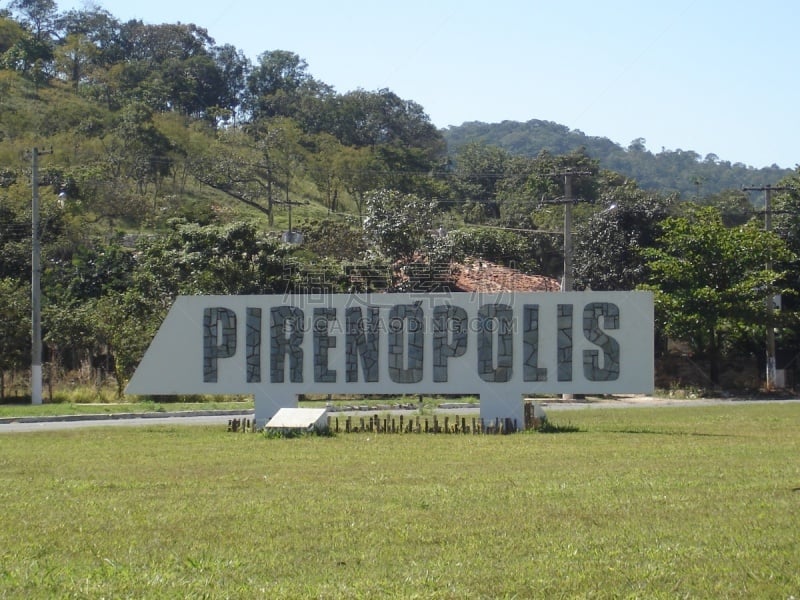 entrance sign of the city of pirenopolis in the State of Goiás Brazil