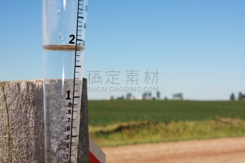 雨量测量器,爱荷华,农场,平衡折角灯,暴风雨,水平画幅,木制,无人,玉米,夏天
