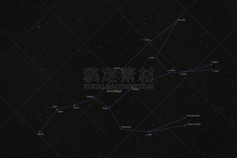 大熊座,星星,星座,品牌名称,成一排,天空,状态描述,水平画幅,形状,夜晚