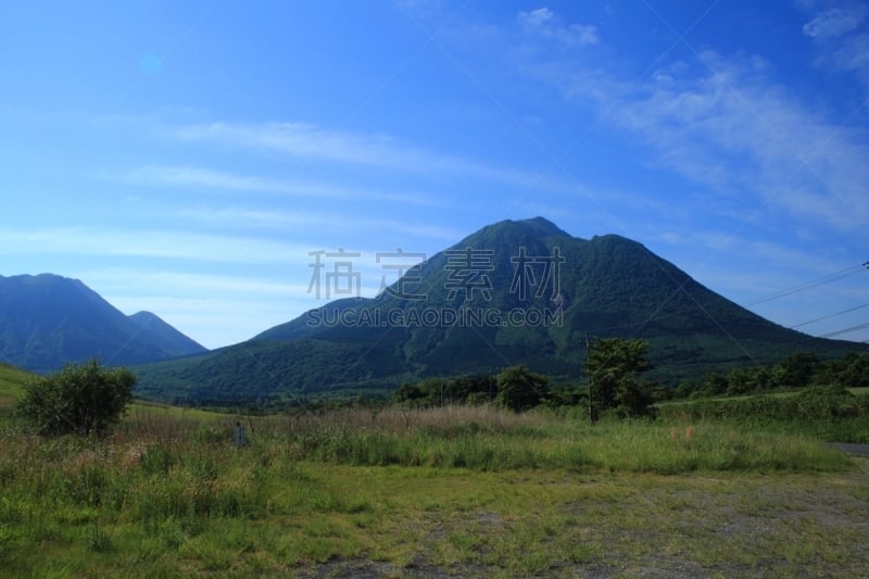 由布市,看风景,北,早晨,夏天,凫山,大分县,里山,度假胜地,九州