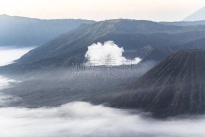 云,婆罗摩火山,居住区,bromo-tengger-semeru national park,东爪哇,火山喷口,爪哇,天空,美,公园