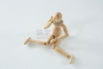 疲劳的,小雕像,木制,托腮,前额,木偶,人造模特,人造的,头痛,水平画幅