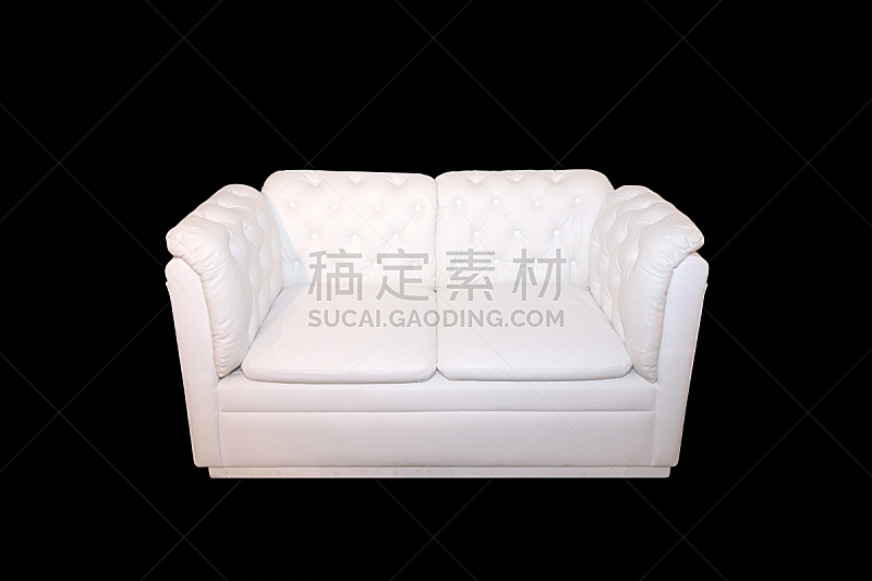沙发,白色,极简构图,分离着色,黑色背景,新的,座位,休闲活动,水平画幅,形状