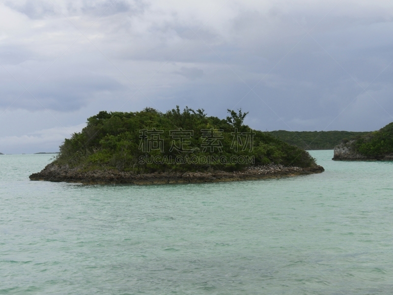 艾克苏马,巴哈马国,珊瑚礁,热带气候,乔治敦,背景,热带树,夏天,户外,天空