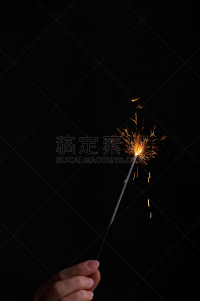 光,手,拿着,女性,孟加拉虎,垂直画幅,留白,新的,夜晚,闪烁发光