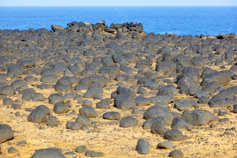 干的,石头,熔岩,海岸线,居住区,过时的,timanfaya national park,兰萨罗特岛,玄武岩,天空