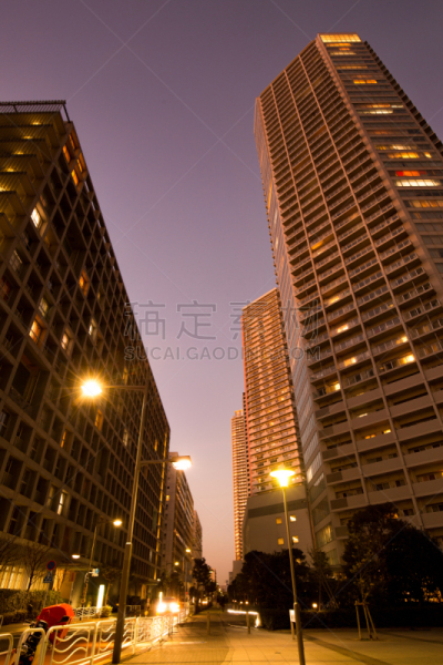 塔,曙暮光,街道,豪宅,夜晚,公寓,东京,房屋,垂直画幅,温馨家园