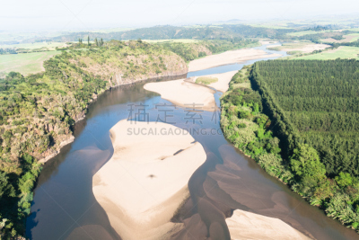 农场,河流,图盖拉河,超轻型飞机,自然,水平画幅,山,景观设计,半空中,户外