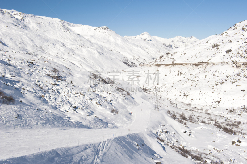 滑雪坡,山脉,风景,天空,休闲活动,水平画幅,山,雪,无人,户外