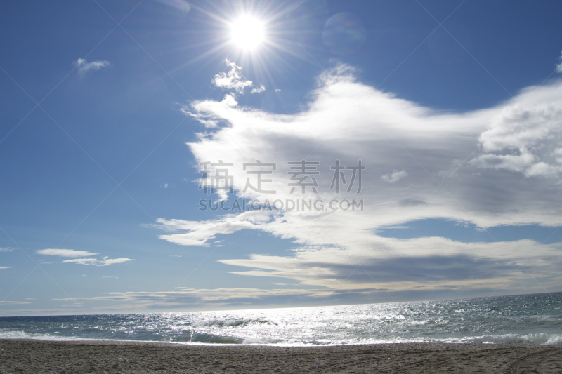 西班牙,海滩,水平画幅,冬天,无人,早晨,奈哈,户外,日出,摄影