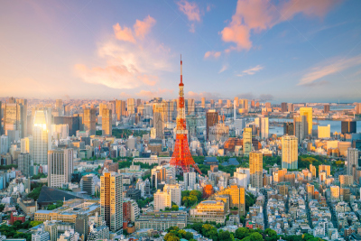日本,城市天际线,东京,东京塔,商务,交通,曙暮光,黄昏,现代,著名景点