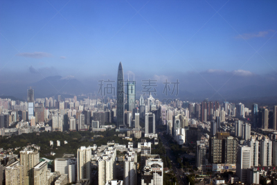 建筑业,深圳,城市天际线,天空,未来,水平画幅,无人,代表,户外,深圳京基100