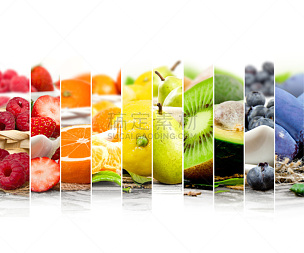 水果,多样,条纹,留白,水平画幅,素食,无人,生食,组物体,特写