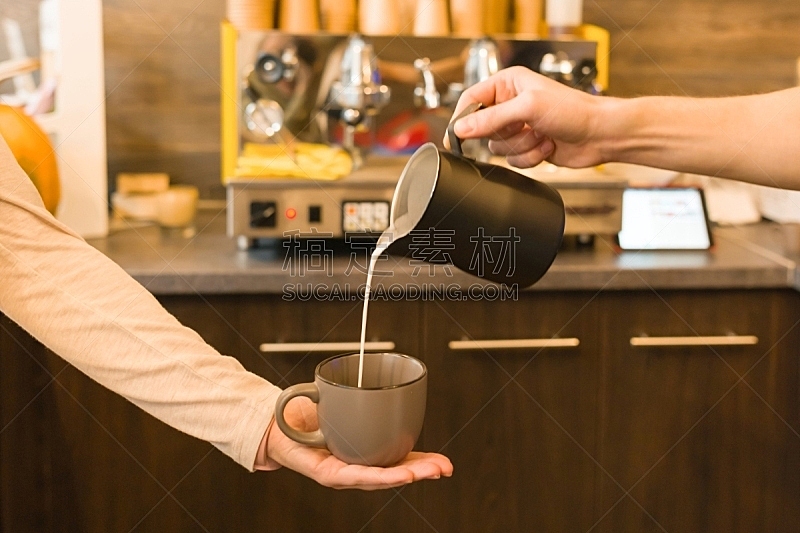 拿铁咖啡,概念,室内,咖啡馆,热,专业人员,部分,咖啡杯,杯,卡布奇诺咖啡