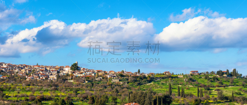 塞浦路斯,乡村,全景,勒佛卡拉,居住区,利马索尔,天空,水平画幅,山