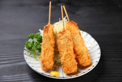 炸肉排,串肉签,猪肉,深的,日式肉串,肉,饮食,膳食,日本食品,食品