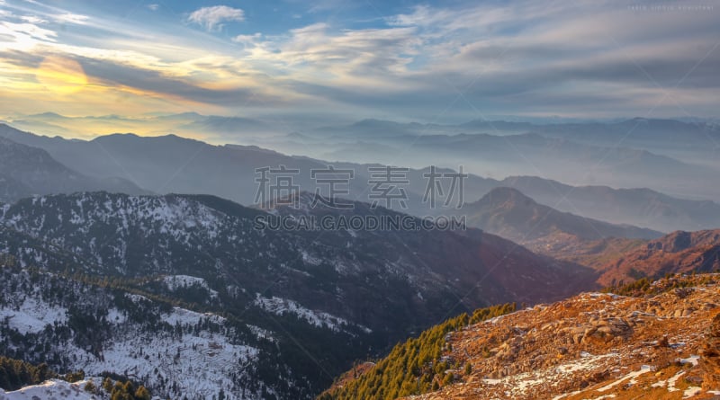 多层效果,山,自然,水平画幅,巴基斯坦,地形,雪,无人,史瓦特峡谷,摄影