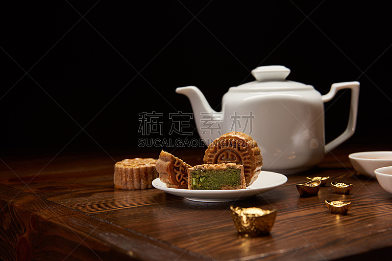 传统,茶壶,桌子,黄金,分离着色,美味,木制,黑色背景,国内著名景点,事件