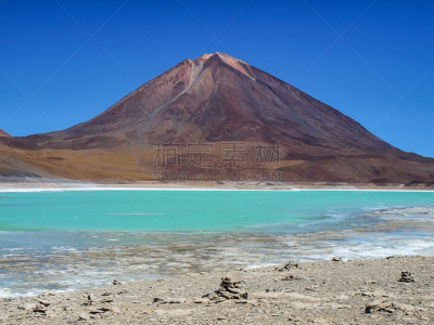 利坎卡武尔火山,火山,南美,水,天空,高视角,美洲,湖,都市风景,高处