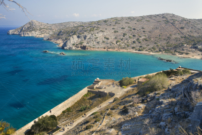 斯皮纳隆加,岛,看风景,船,旅途,热,比例,克里特岛,希腊,大门