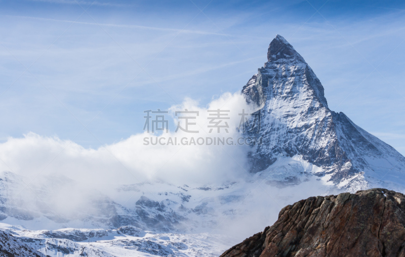 马特洪峰,瑞士,策尔马特,瑞士阿尔卑斯山,天空,水平画幅,雪,无人,传统,户外