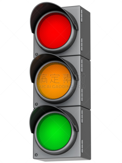 红绿灯,三维图形,垂直画幅,无人,交通,手旗,停止标志,白色,彩色图片,照明设备