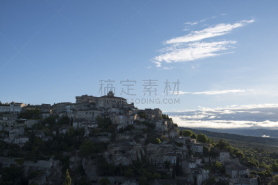 早晨,都市风景,法国,乡村,中世纪时代,葛德村庄,清单,莫斯特,自然美,俄亥俄河