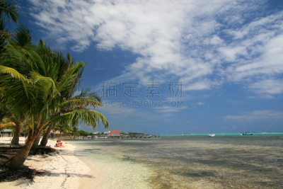加勒比海地区,ambergris caye,阳光海滩,放松音乐,伯利兹,水平画幅,无人,夏天,太阳,海滩