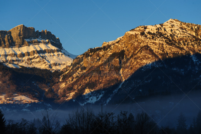 霞慕尼,勃朗峰,阿尔卑斯山脉,特拉华,天空,雪,早晨,旅行者,湖,仅男人