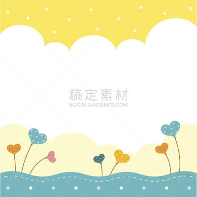 自然美,背景,动物心脏,贺卡,云景,浪漫,春天,植物,节日,绘画插图