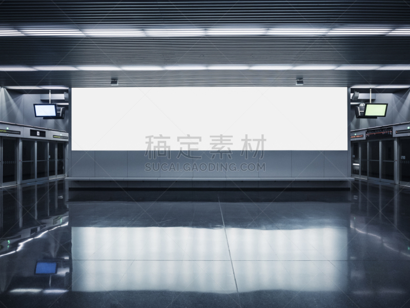 传媒,布告栏,空白的,室内,地铁站,正下方视角,轻蔑的,商务