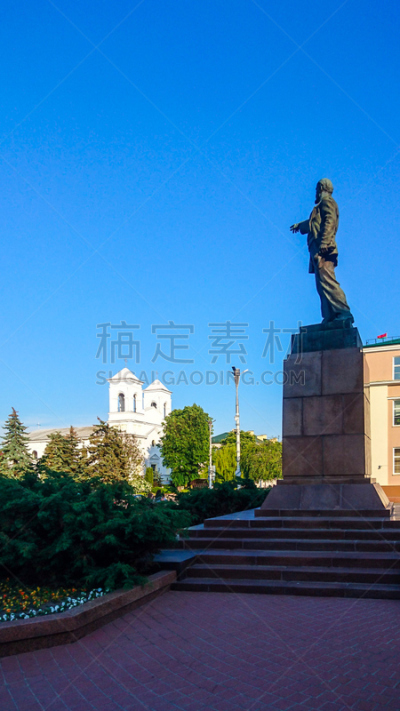 雕像,列宁,垂直画幅,布雷斯特,布列斯特,无人,欧洲,白俄罗斯,摄影