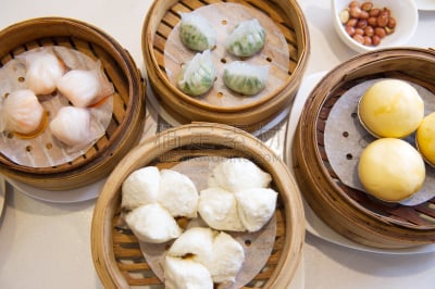 点心,中式小笼包,烧卖,广州,馄饨,饺子,早晨,海产,明亮,容器