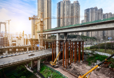 桥,建筑业,起重机,输电塔,混凝土,高大的,建筑结构,建筑工地,做,建造