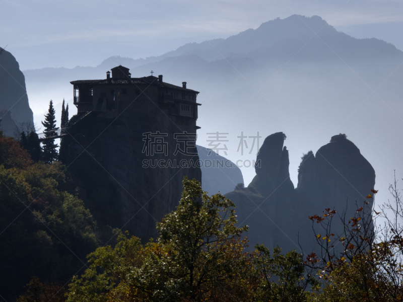 卡兰巴卡,希腊,修道院,美特拉美提欧拉,东正教,灵性,水平画幅,山,旅行者