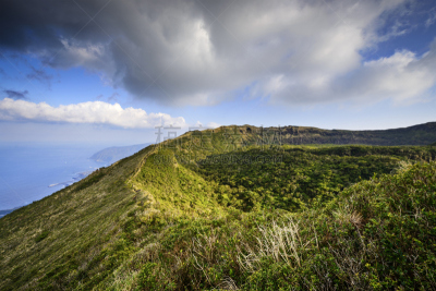日本,火山,火山喷口,日本八丈岛,菲律宾海,自然,里山,非都市风光,水平画幅,地形
