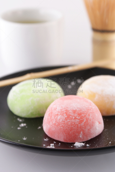 糯米团,三个物体,茶道,年糕,垂直画幅,饮食,橙色,无人,日本,甜点心