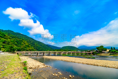 京都府,日本,渡月桥,岚山,水平画幅,地形,旅行者,户外,鸭川,山