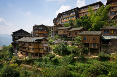 壮族,乡村,广西壮族自治区,中国,平衡折角灯,龙脊梯田,宁静,非都市风光,水平画幅,绿色