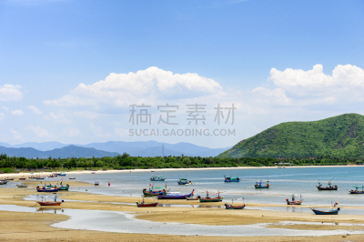 泰国,海滩,天空,美,水平画幅,高视角,山,无人,夏天,户外