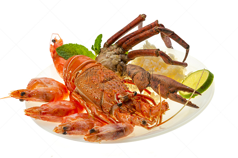 大螯虾,蟹腿,米,虾,十足目,清新,华贵,食品,维生素,煮食