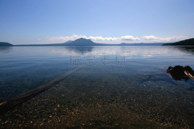 夏天,支笏湖,水,天空,美,水平画幅,旅行者,户外,湖,山