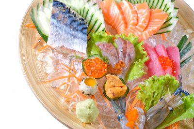 生鱼片,多样,高雅,日本食品,黑色背景,水平画幅,传统,巨大的,生食,膳食