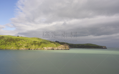 海洋,akaroa,水,水平画幅,无人,早晨,户外,云景,彩色图片,山